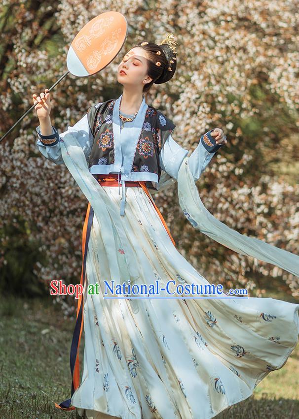 Chinese Ancient Court Lady Hanfu Dress Traditional Tang Dynasty Royal Princess Garment Historical Costumes for Women