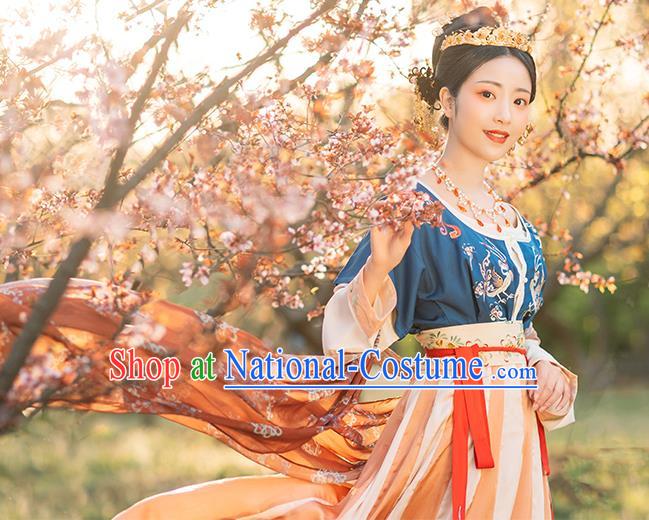 Chinese Ancient Tang Dynasty Palace Lady Hanfu Dress Traditional Royal Princess Garment Historical Costumes Complete Set