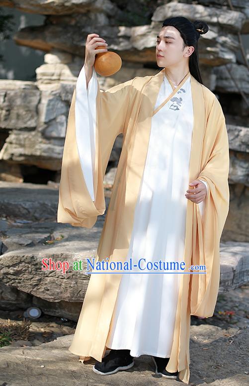 Chinese Traditional Jin Dynasty Scholar Hanfu Clothing Ancient Drama Swordsman Garment Historical Costumes for Men