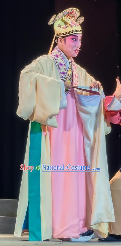 Zhuo Wenjun Chinese Sichuan Opera Scholar Sima Xiangru Apparels Costumes and Headpieces Peking Opera Young Male Garment Xiaosheng Clothing