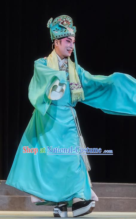 Zhuo Wenjun Chinese Sichuan Opera Niche Apparels Costumes and Headpieces Peking Opera Young Male Garment Scholar Sima Xiangru Clothing