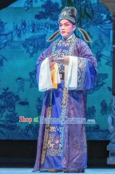 Bao En Ji Chinese Sichuan Opera Scholar Feng Ji Apparels Costumes and Headpieces Peking Opera Young Male Garment Xiaosheng Clothing