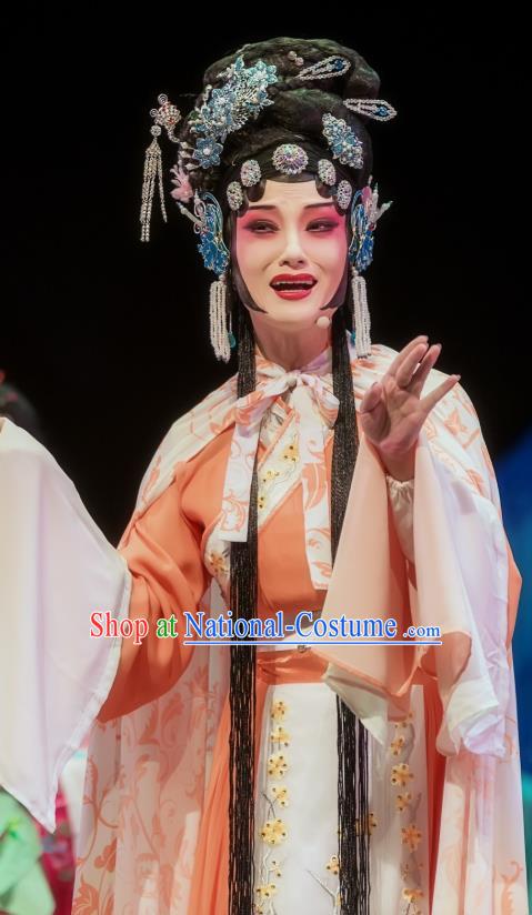 Chinese Sichuan Opera Hua Tan Garment Costumes and Hair Accessories Bao En Ji Traditional Peking Opera Actress Dress Diva Dou Suyi Apparels