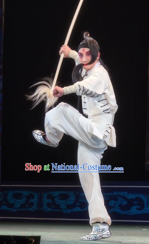 Shuang Ba Lang Chinese Sichuan Opera Young Man Apparels Costumes and Headpieces Peking Opera Martial Male Garment Wusheng Clothing