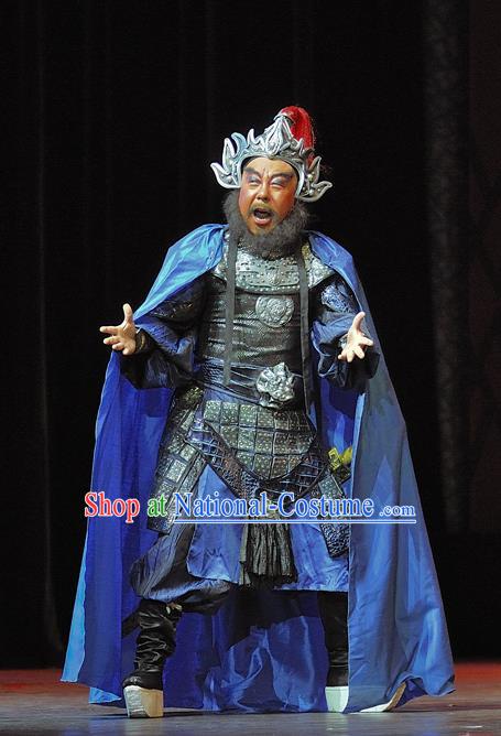 Xi Zhao Qi Shan Chinese Sichuan Opera Apparels Costumes and Headpieces Peking Opera General Wei Yan Armor Garment Martial Male Clothing