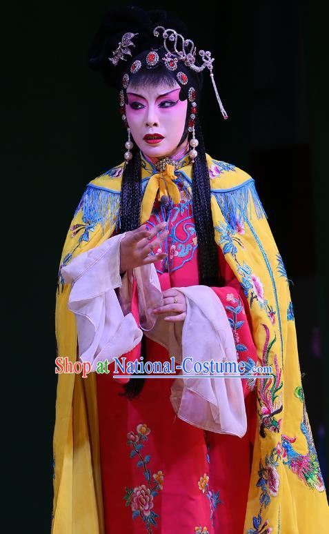 Chinese Sichuan Opera Actress Garment Costumes and Hair Accessories The Lotus Lantern Traditional Peking Opera Hua Tan Dress Goddess Apparels