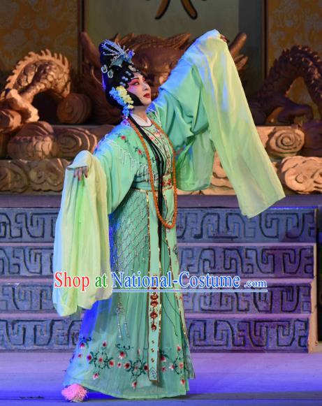 Chinese Sichuan Opera Diva Xi Hui Garment Costumes and Hair Accessories Qing Yun Palace Traditional Peking Opera Rani Dress Noble Female Apparels