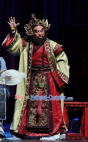 Xi Zhao Qi Shan Chinese Sichuan Opera Lord Apparels Costumes and Headpieces Peking Opera General Wei Yan Garment Clothing