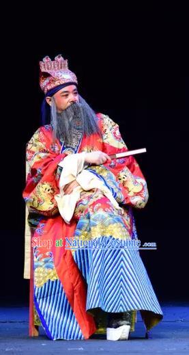 Yu He Qiao Chinese Sichuan Opera Elderly Male Apparels Costumes and Headpieces Peking Opera Landlord Ke Garment Clothing