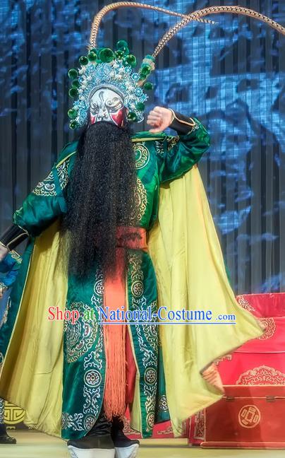 Da Hong Tai Chinese Sichuan Opera Bandit Xiao Fang Apparels Costumes and Headpieces Peking Opera Martial Male Garment Wusheng Clothing