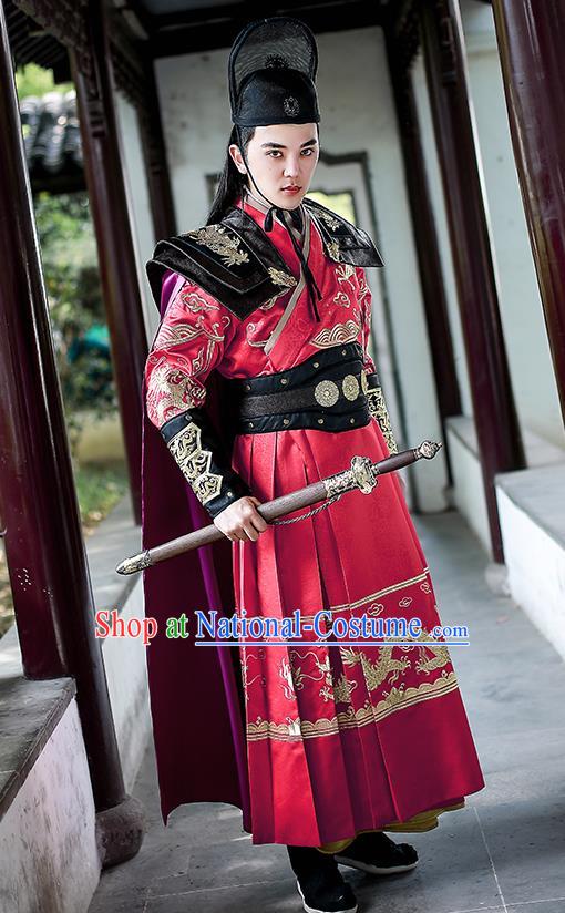 Chinese Traditional Ming Dynasty Blade Hanfu Clothing Ancient Drama Imperial Guard Garment Swordsman Historical Costumes for Men