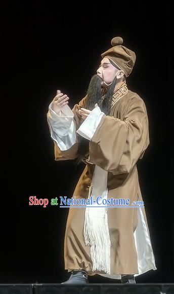 Mother of Mu Lian Chinese Sichuan Opera Laosheng Apparels Costumes and Headpieces Peking Opera Garment Elderly Male Clothing