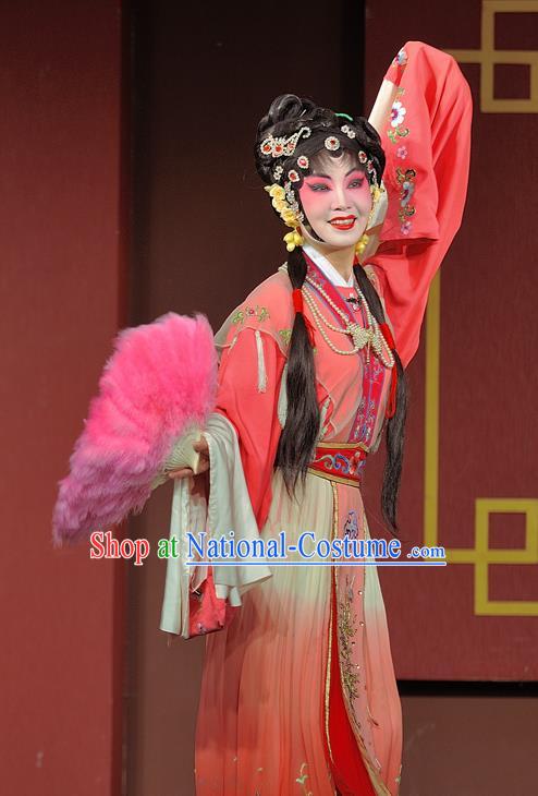 Chinese Sichuan Opera Young Female Garment Costumes and Hair Accessories Shuang Bai Yue Traditional Peking Opera Hua Tan Dress Diva Wang Ruilan Apparels