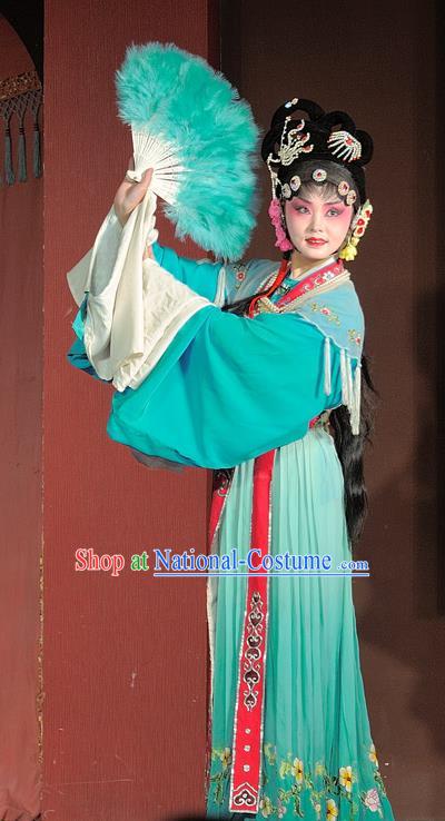 Chinese Sichuan Opera Actress Garment Costumes and Hair Accessories Shuang Bai Yue Traditional Peking Opera Hua Tan Dress Diva Jiang Ruilian Apparels