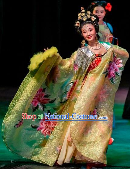 Chinese Sichuan Opera Geisha Garment Costumes and Hair Accessories Scholar of Ba Shan Traditional Peking Opera Actress Ni Chang Dress Apparels