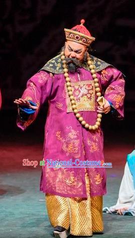 Scholar of Ba Shan Chinese Sichuan Opera Elderly Male Apparels Costumes and Headpieces Peking Opera Garment Minister Heng Bao Clothing