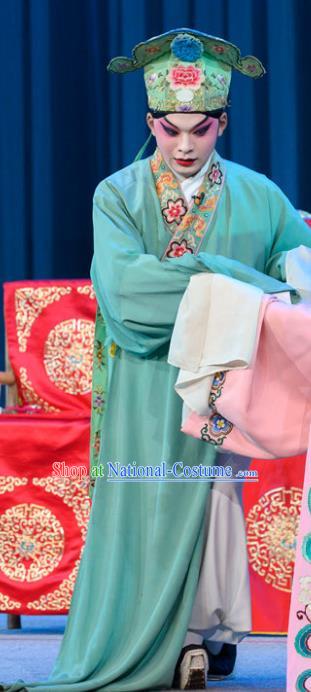 Gui Zhou Chinese Sichuan Opera Xiaosheng Niche Li Jia Apparels Costumes and Headpieces Peking Opera Scholar Garment Young Male Clothing