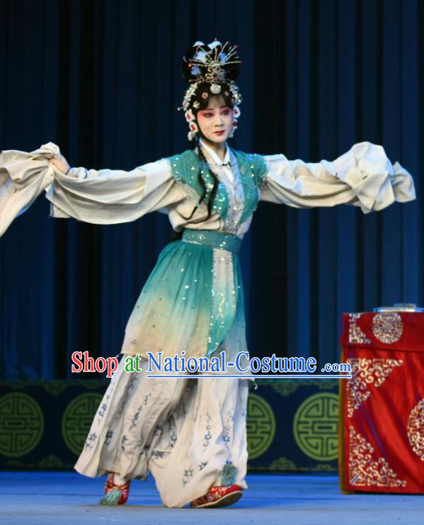 Chinese Sichuan Opera Actress Garment Costumes and Hair Accessories Traditional Peking Opera Diva Dress Fairy Lian Niang Apparels