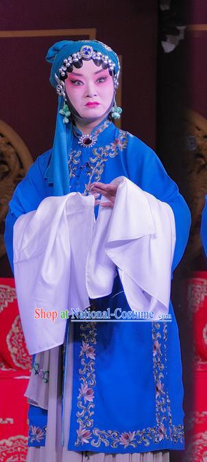 Chinese Sichuan Opera Tsing Yi Garment Costumes and Hair Accessories Traditional Peking Opera Young Female Dress Distress Maiden Apparels