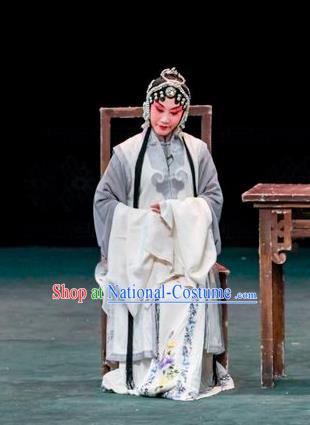 Chinese Sichuan Opera Tsing Yi Qin Xianglian Garment Costumes and Hair Accessories Traditional Peking Opera Young Female Dress Distress Maiden Apparels