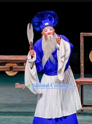 Qin Xianglian Chinese Sichuan Opera Elderly Male Apparels Costumes and Headpieces Peking Opera Old Man Garment Figurant Clothing