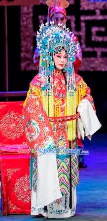 Chinese Sichuan Opera Princess Garment Costumes and Hair Accessories Traditional Peking Opera Young Female Dress Hua Tan Apparels