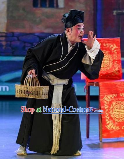 He Zhu Pei Chinese Sichuan Opera Servant Zhao Wang Apparels Costumes and Headpieces Peking Opera Clown Garment Clothing