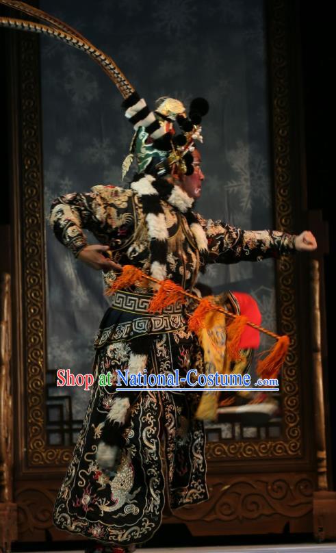 He Zhu Pei Chinese Sichuan Opera Swordsman Apparels Costumes and Headpieces Peking Opera Martial Male Garment Robber Clothing