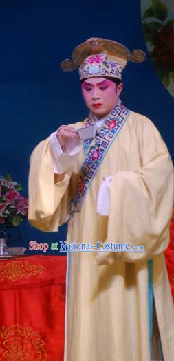 Fang You Chinese Sichuan Opera Niche Liang Shanbo Apparels Costumes and Headpieces Peking Opera Xiaosheng Garment Scholar Clothing