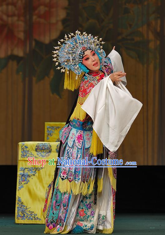 Chinese Sichuan Opera Diva Yang Yuhuan Garment Costumes and Hair Accessories Drunkened Concubine Traditional Peking Opera Hua Tan Dress Imperial Consort Apparels