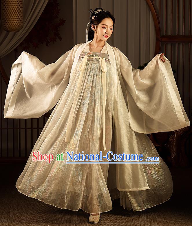 Chinese Traditional Tang Dynasty Palace Lady Hanfu Dress Garment Ancient Drama Goddess Princess Historical Costumes Complete Set