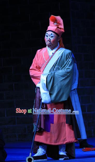 Love Bell Tower Chinese Peking Opera Ugly Servant Garment Costumes and Headwear Beijing Opera Clown Apparels Clothing