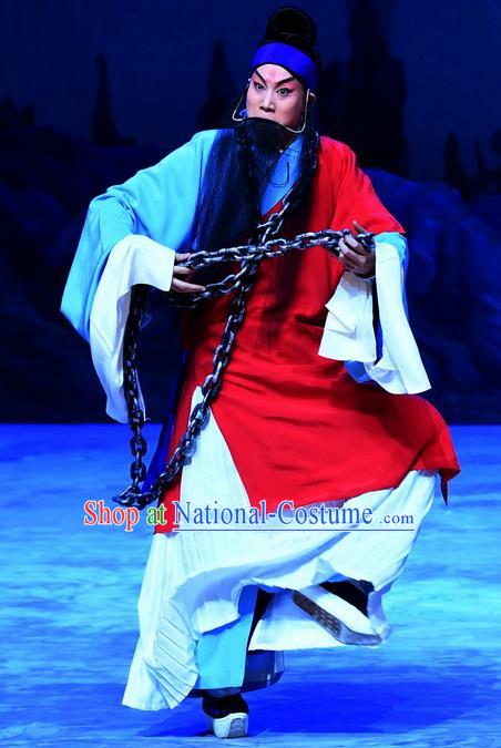 Zhu Lianxiu Chinese Peking Opera Dramatist Elderly Man Garment Costumes and Headwear Beijing Opera Prisoner Guan Hanqing Apparels Clothing