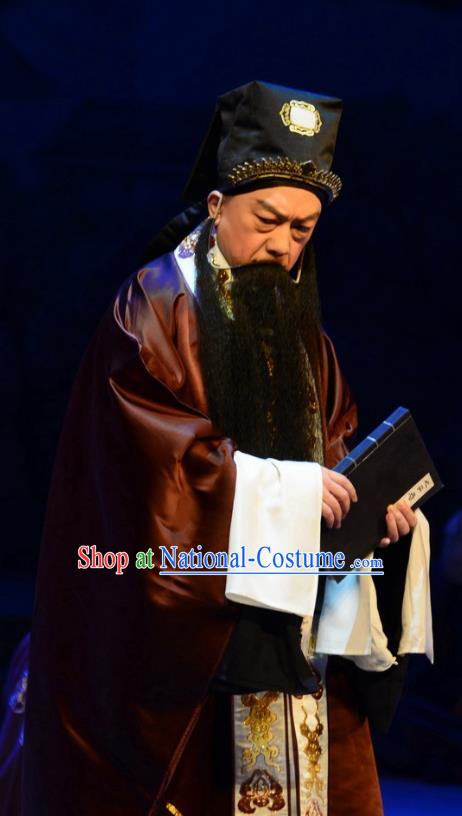 Love Bell Tower Chinese Peking Opera Elderly Male Garment Costumes and Headwear Beijing Opera Laosheng Apparels Shaikh Clothing