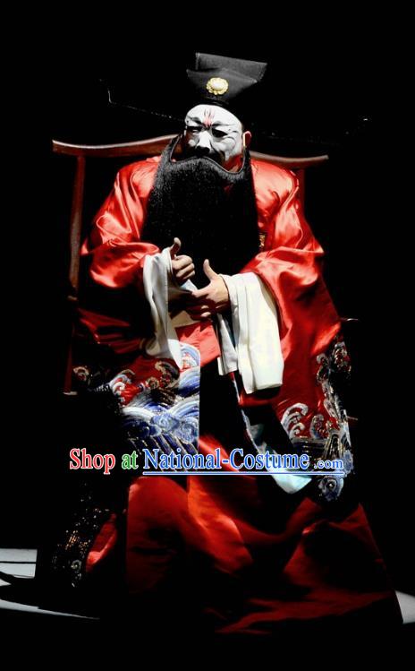 Love Bell Tower Chinese Peking Opera Minister Garment Costumes and Headwear Beijing Opera Official Apparels Laosheng Clothing