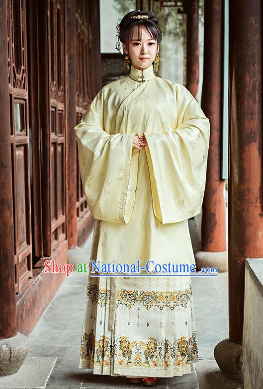 Chinese Ming Dynasty Noble Princess Historical Costumes Ancient Blouse and Skirt Traditional Patrician Female Hanfu Dress Apparels