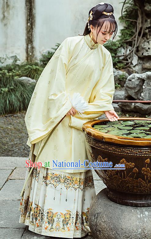 Chinese Ming Dynasty Noble Princess Historical Costumes Ancient Blouse and Skirt Traditional Patrician Female Hanfu Dress Apparels