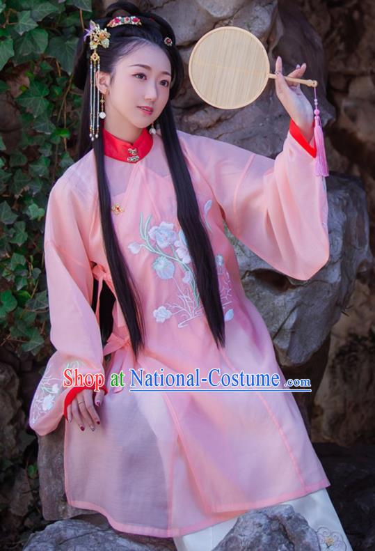 Chinese Ming Dynasty Young Lady Historical Costumes Traditional Ancient Noble Female Hanfu Dress Apparels