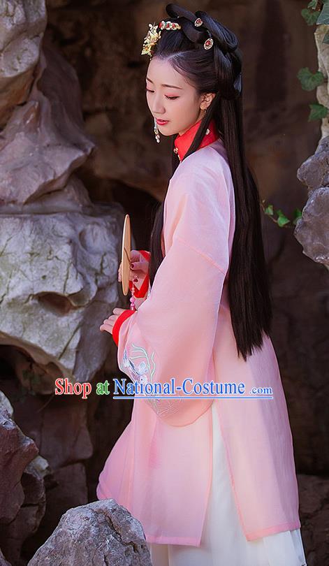 Chinese Ming Dynasty Young Lady Historical Costumes Traditional Ancient Noble Female Hanfu Dress Apparels