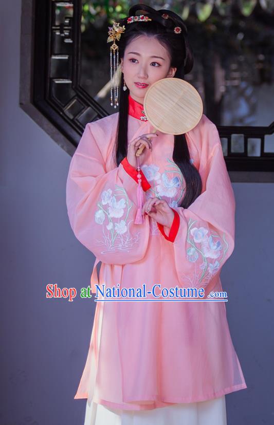 Chinese Ming Dynasty Young Lady Historical Costumes Traditional Ancient Noble Female Hanfu Dress Apparels