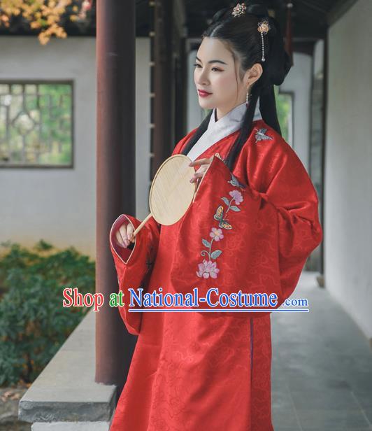 Chinese Ming Dynasty Noble Lady Apparels Traditional Hanfu Dress Ancient Women Historical Costumes Blouse and Skirt Complete Set