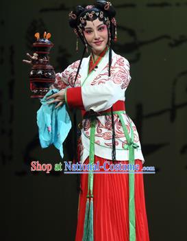 Chinese Beijing Opera Young Lady Apparels Costumes and Headpieces Xin Zhui Traditional Peking Opera Han Dynasty Female Dress Garment