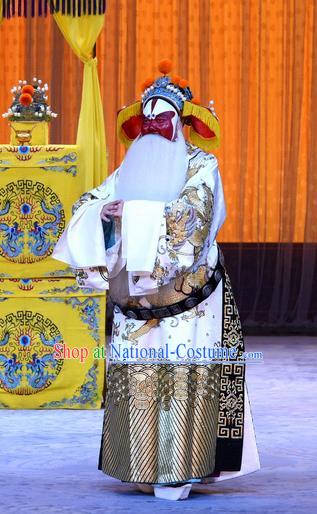 Da Bao Guo Er Jin Gong Chinese Peking Opera Lord Xu Yanzhao Garment Costumes and Headwear Beijing Opera Laosheng Elderly Male Apparels Clothing