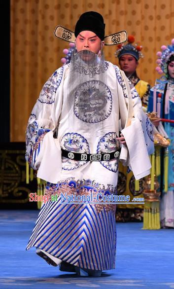 Da Bao Guo Er Jin Gong Chinese Peking Opera Official Yang Bo Garment Costumes and Headwear Beijing Opera Laosheng Minister Apparels Clothing