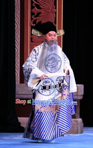 Da Bao Guo Er Jin Gong Chinese Peking Opera Official Yang Bo Garment Costumes and Headwear Beijing Opera Laosheng Minister Apparels Clothing