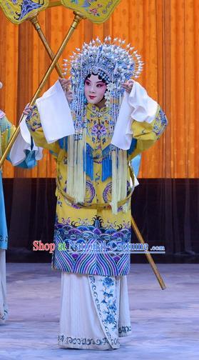 Chinese Beijing Opera Noble Consort Li Yanfei Apparels Costumes and Headdress Da Bao Guo Er Jin Gong Traditional Peking Opera Hua Tan Dress Garment