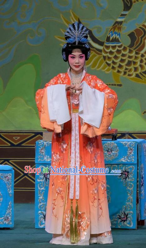 Chinese Beijing Opera Diva Yang Yuhuan Apparels Costumes and Headpieces Tai Zhen Wai Zhuan Traditional Peking Opera Hua Tan Garment Imperial Consort Dress