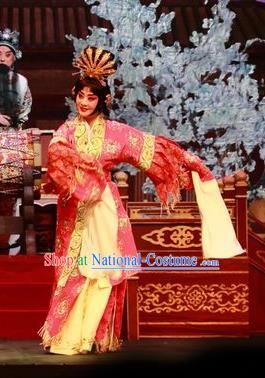 Chinese Beijing Opera Huadan Yang Yuhuan Apparels Costumes and Headpieces Tai Zhen Wai Zhuan Traditional Peking Opera Garment Young Female Dress