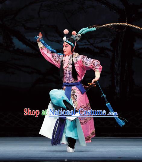 Sacrifice Zhao Shi Gu Er Chinese Peking Opera Wusheng Takefu Zhao Wu Garment Costumes and Headwear Beijing Opera Apparels Young Male Clothing