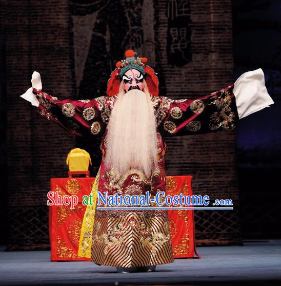 Sacrifice Zhao Shi Gu Er Chinese Peking Opera Treacherous Minister Tuan Gu Garment Costumes and Headwear Beijing Opera Official Apparels Elderly Male Clothing